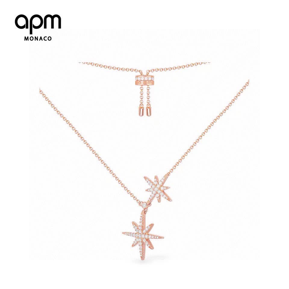 APM Monaco Rose Gold Star Pendant Necklace